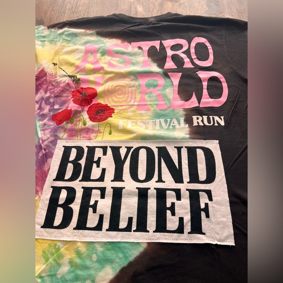 TRAVIS SCOTT CACTUS JACK ASTROWORLD FESTIVAL RUN TIE DYE T SHIRT SZ SMALL NWOT - Picture 4 of 5